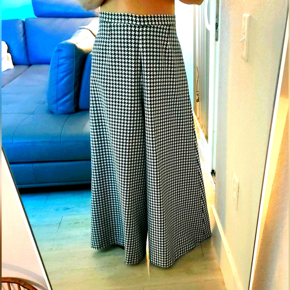 Jack Fin New York Vintage 60's Black & White Herringbone Xtra Wide Pants
